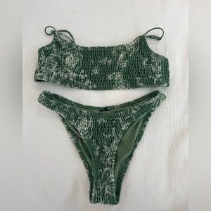 Triangl green floral swimwear set